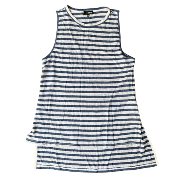 Aritzia Wilfred Free Striped Tank Top Sleeveless White Blue Linen Size XXS - Picture 2 of 11
